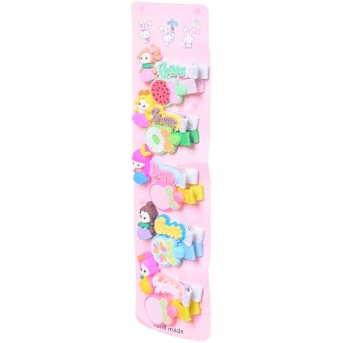 Girls' Hair Clip Collection with Dolls & Fruit Designs, 12 Pieces - Multicolor - Image 5